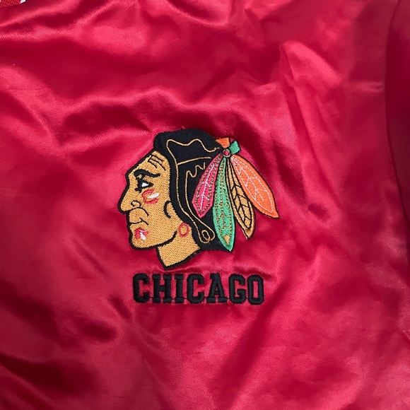 Vintage NHL Chicago Blackhawks Swingster Satin Jacket S USA Made W/Hat/Cap - Picture 3 of 10